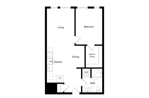 Amara Apartments in Portland, Oregon A1 Floor Plan